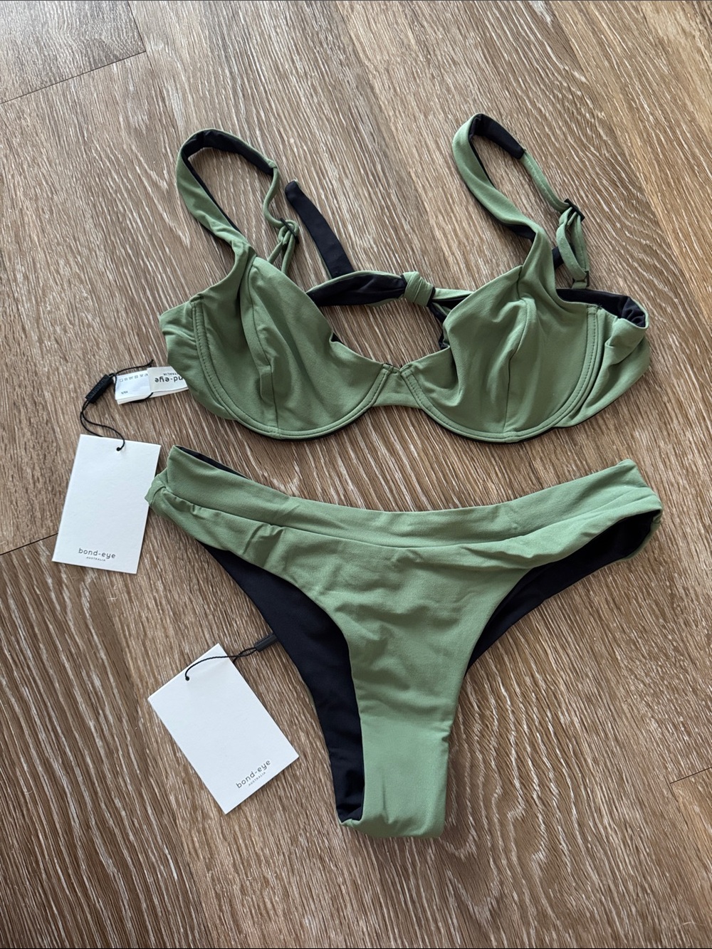 bond-eye Olive Green Underwire Bikini Set